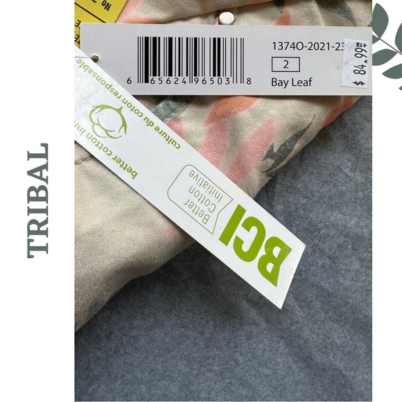 Tribal Spring Summer Skort Floral Pockets Stretch Pull On Orange Cream Size 2 - Picture 8 of 8